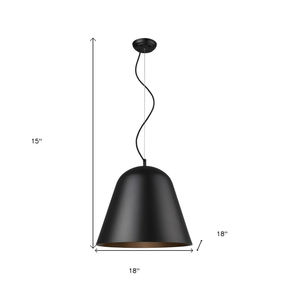 Knell 1-Light Matte Black Pendant HomeRoots