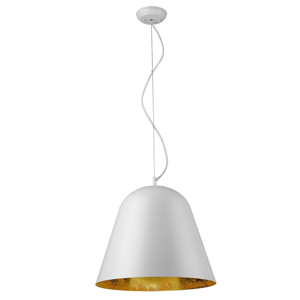 Knell 1-Light White Pendant HomeRoots