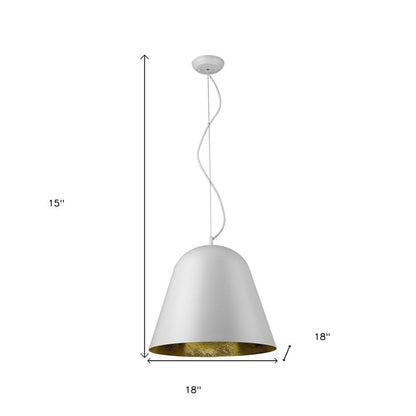 Knell 1-Light White Pendant HomeRoots
