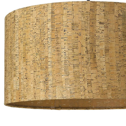 Matte Black Cork Shade Modern One Light Hanging Pendent Lamp HomeRoots