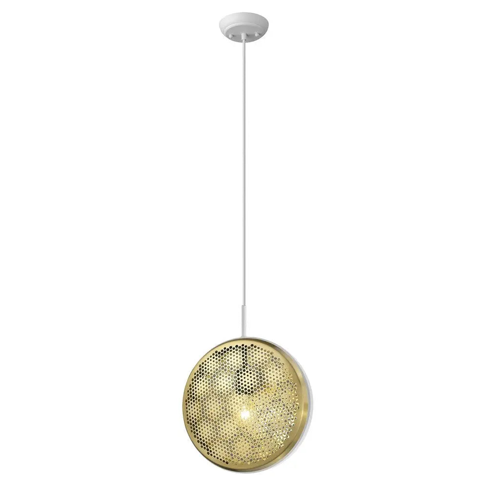 Tholos 1-Light White Pendant HomeRoots