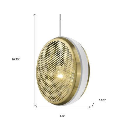 Tholos 1-Light White Pendant HomeRoots