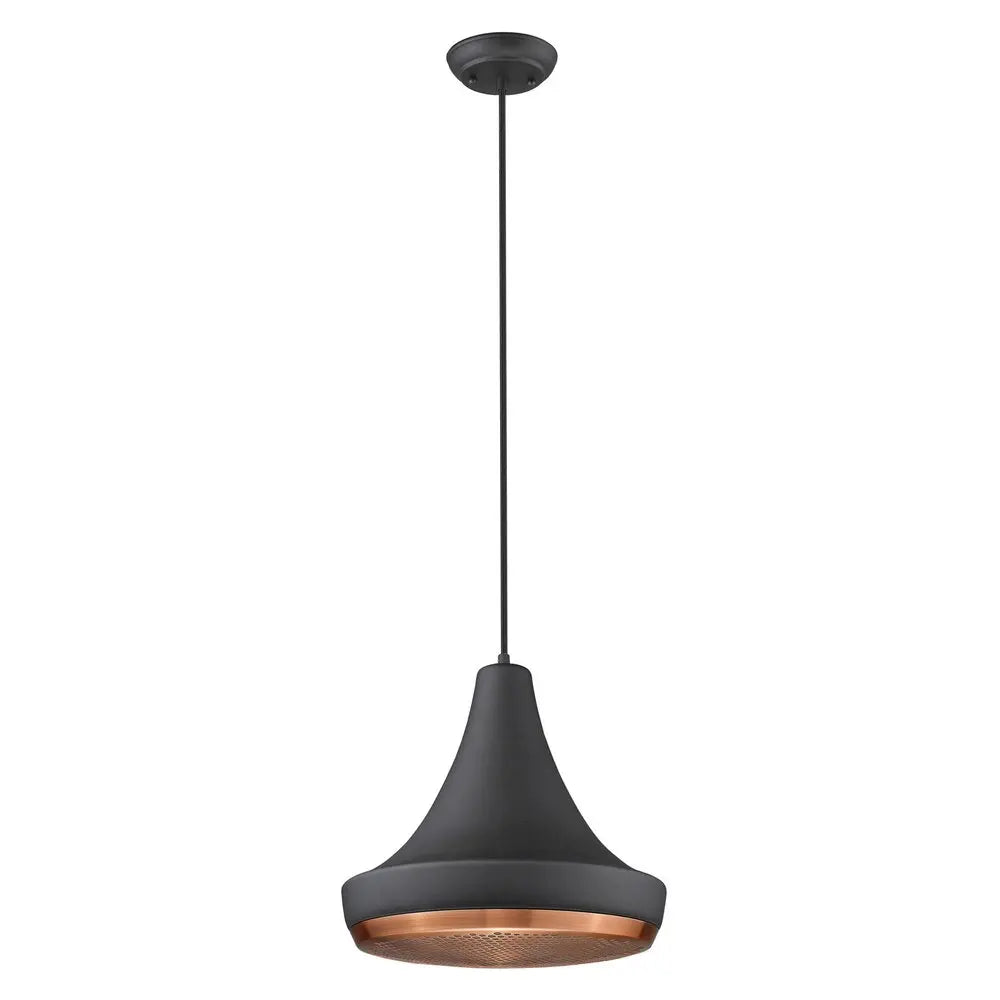 Tholos 1-Light Matte Black Pendant HomeRoots