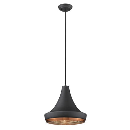 Tholos 1-Light Matte Black Pendant HomeRoots
