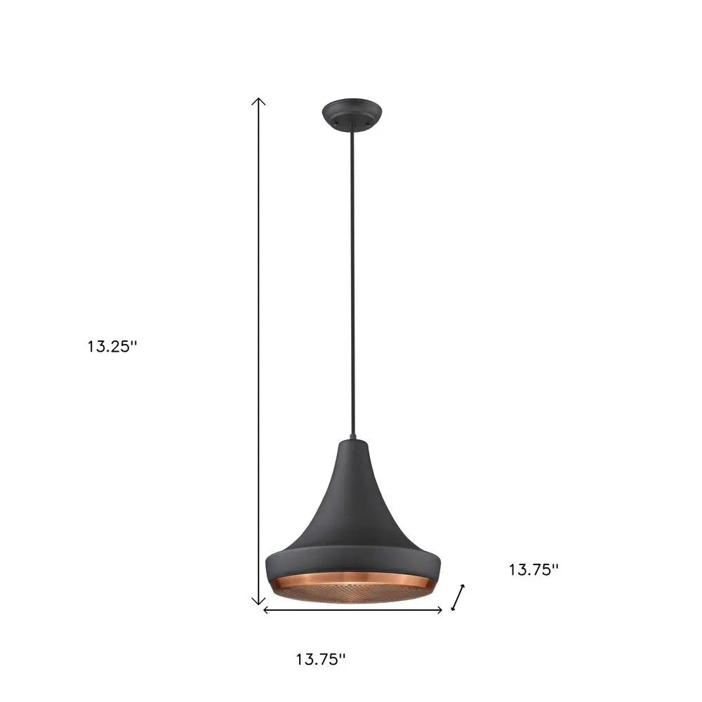Tholos 1-Light Matte Black Pendant HomeRoots
