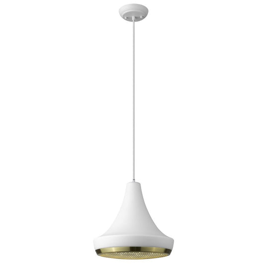 Tholos 1-Light White Pendant HomeRoots