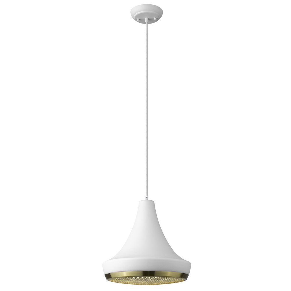 Tholos 1-Light White Pendant HomeRoots
