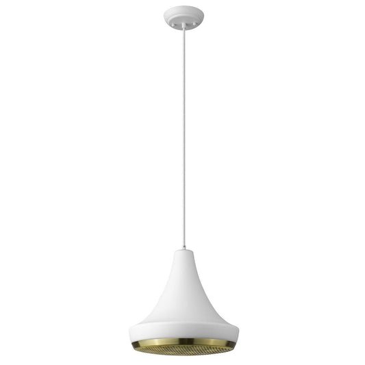 Tholos 1-Light White Pendant HomeRoots