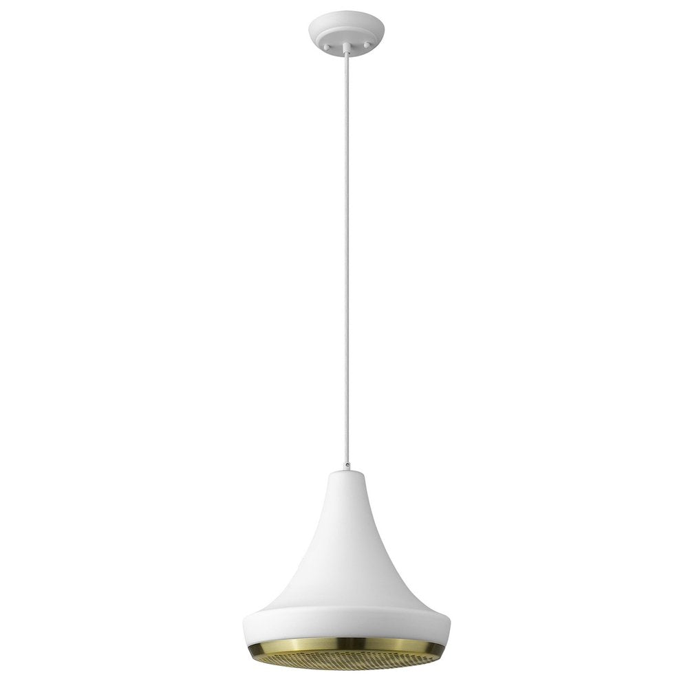 Tholos 1-Light White Pendant HomeRoots