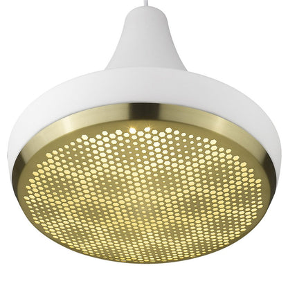 Tholos 1-Light White Pendant HomeRoots