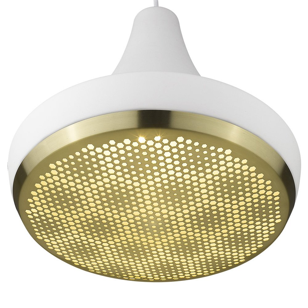 Tholos 1-Light White Pendant HomeRoots