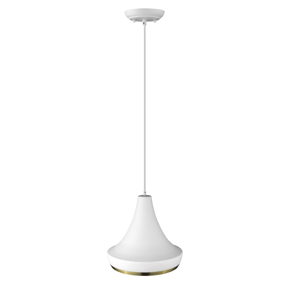 Tholos 1-Light White Pendant HomeRoots