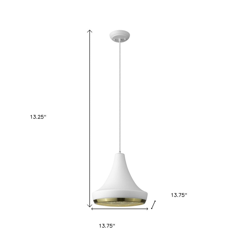 Tholos 1-Light White Pendant HomeRoots