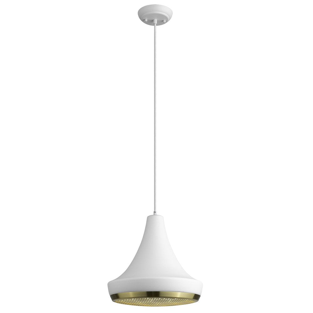 Tholos 1-Light White Pendant HomeRoots