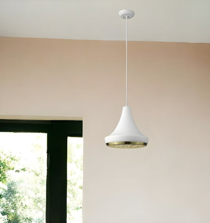 Tholos 1-Light White Pendant HomeRoots