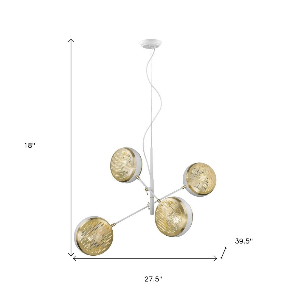 Tholos 4-Light White Pendant HomeRoots