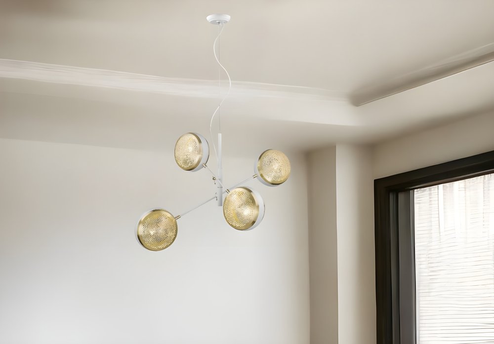 Tholos 4-Light White Pendant HomeRoots