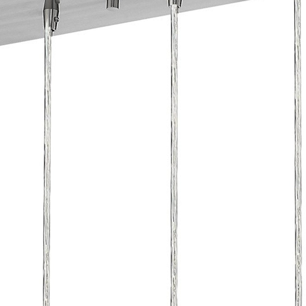 Scope 4-Light Brushed Nickel Pendant Double Glass and Mesh Shades — view 4
