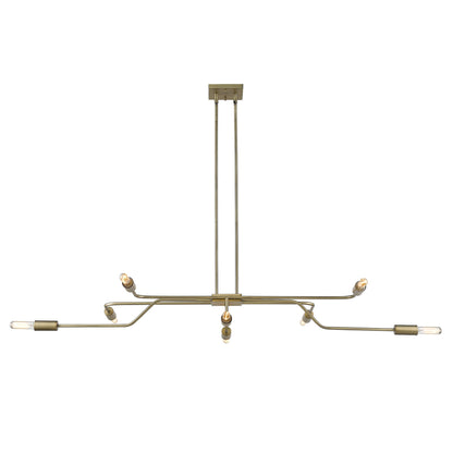 Perret 8-Light Aged Brass Convertible Pendant