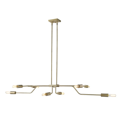 Perret 8-Light Aged Brass Convertible Pendant