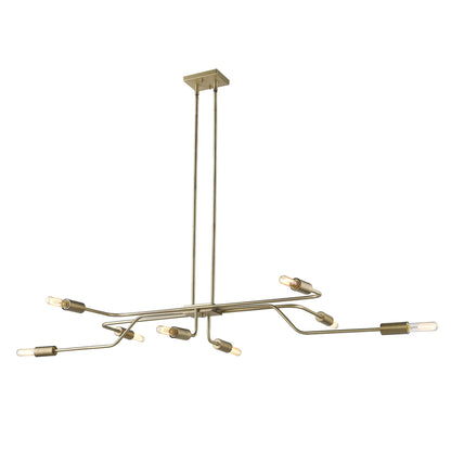 Perret 8-Light Aged Brass Convertible Pendant