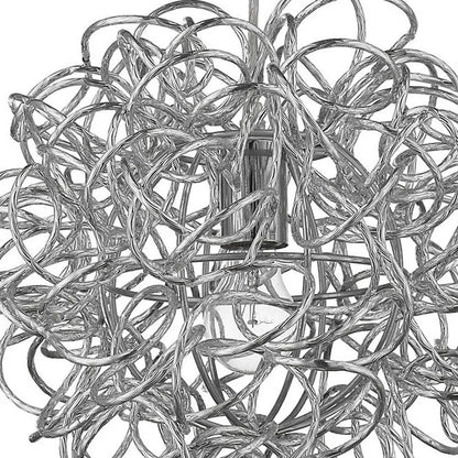 Mingle 1-Light Polished Chrome Pendant With Faceted Chrome Aluminum Wire Shade HomeRoots