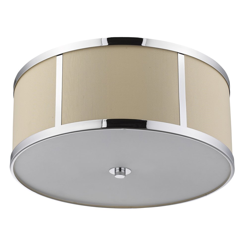 Butler 3-Light Polished Chrome Pendant With Coarse Cream Linen Shade And Opal Acrylic Diffuser HomeRoots