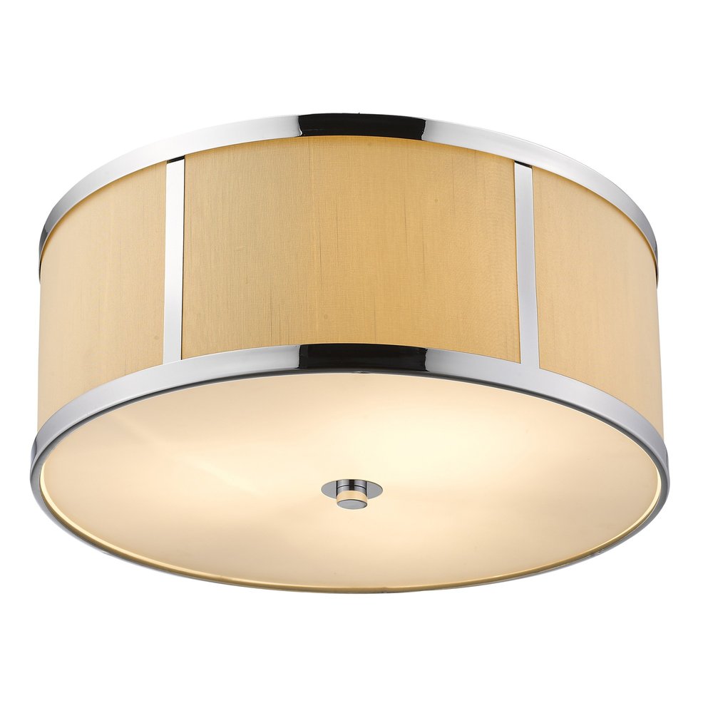 Butler 3-Light Polished Chrome Pendant With Coarse Cream Linen Shade And Opal Acrylic Diffuser HomeRoots