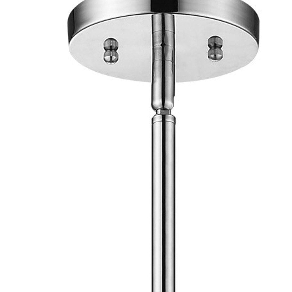 Zoom 1-Light Polished Stainless Steel Pendant With Seeded Acrylic Accents HomeRoots