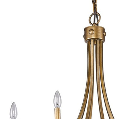 Krista 24-Light Antique Gold Chandelier With Crystal Accents