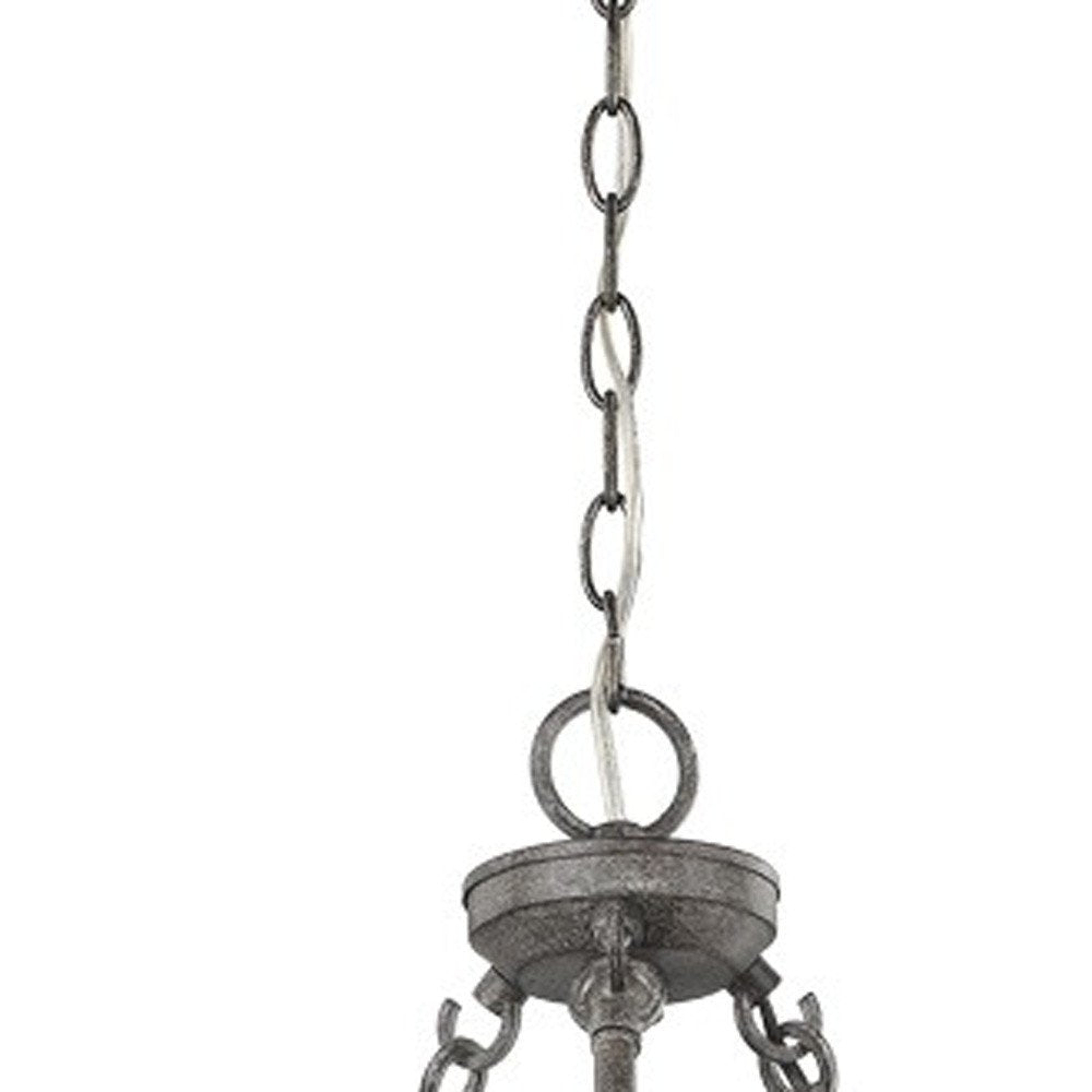 Ash Gray Candle Style Three Light Metal Dimmable Chandelier — view 4