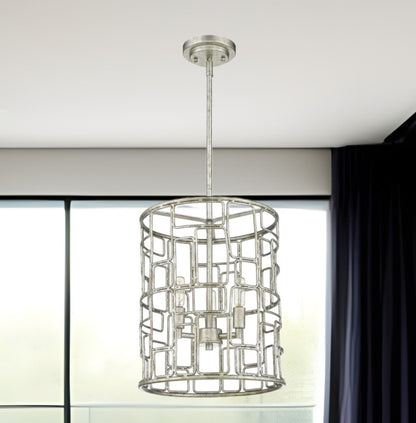 Amoret 3-Light Antique Silver Convertible Pendant HomeRoots