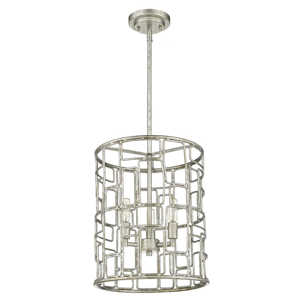Amoret 3-Light Antique Silver Convertible Pendant HomeRoots