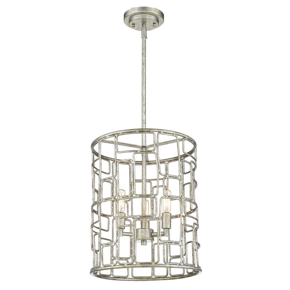 Amoret 3-Light Antique Silver Convertible Pendant HomeRoots