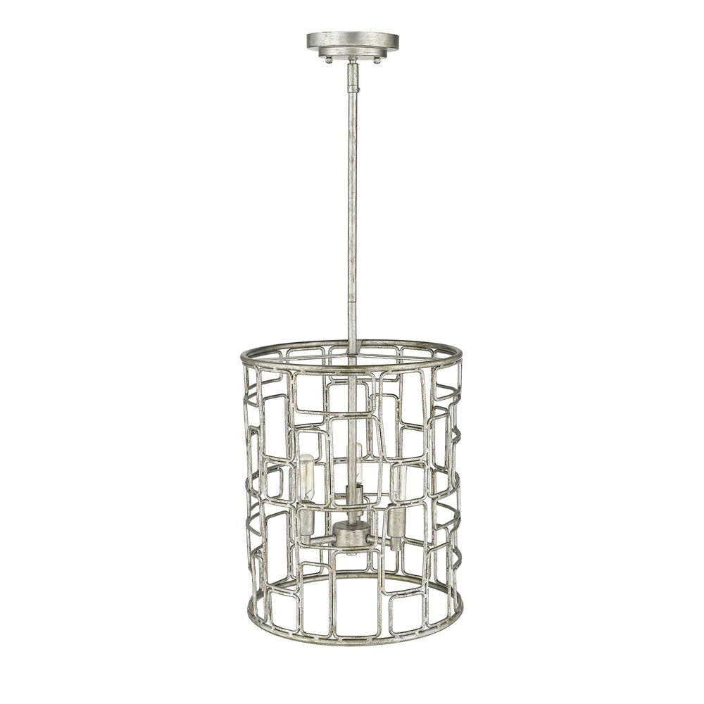 Amoret 3-Light Antique Silver Convertible Pendant HomeRoots