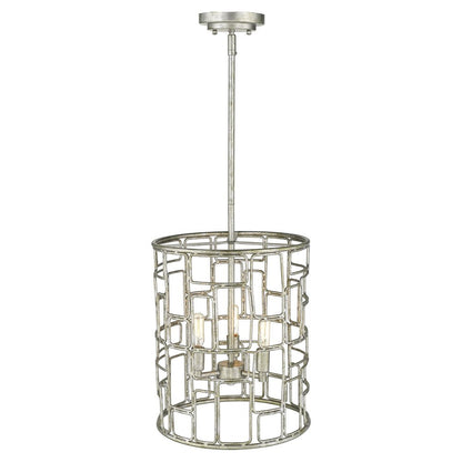 Amoret 3-Light Antique Silver Convertible Pendant