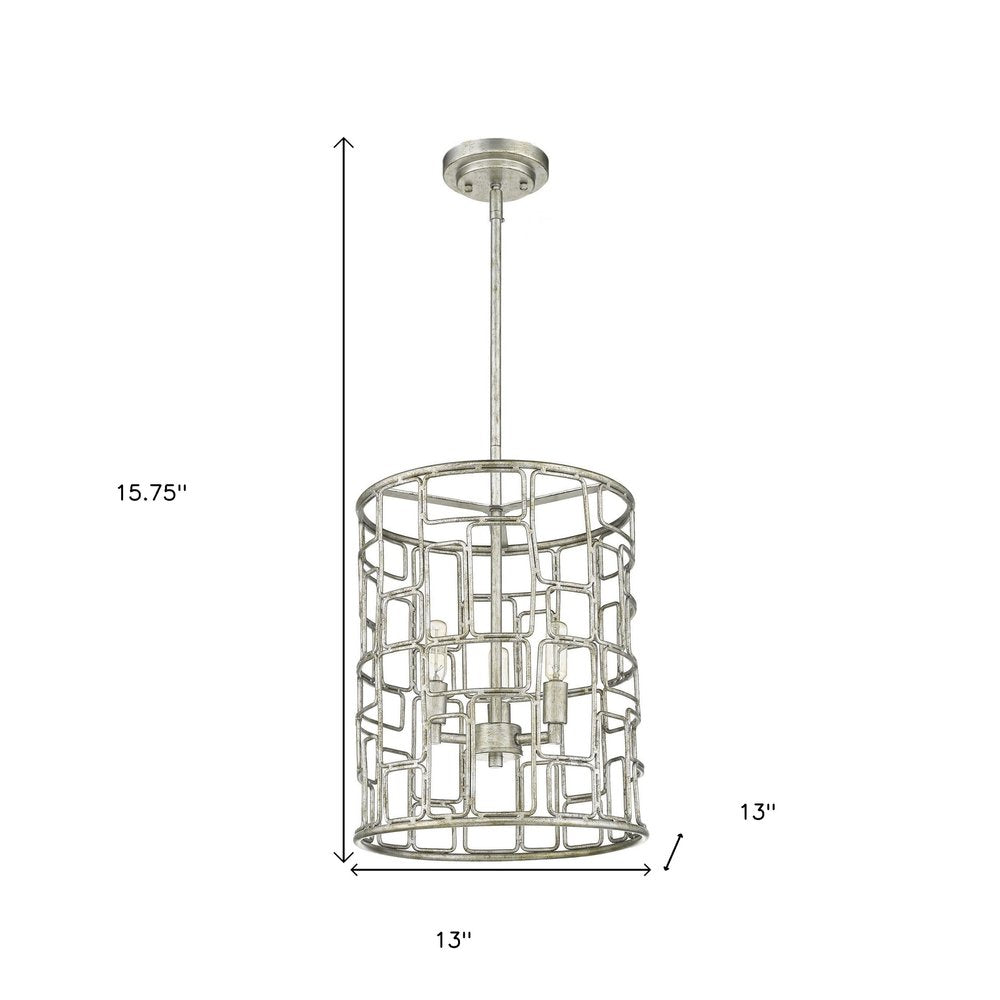 Amoret 3-Light Antique Silver Convertible Pendant HomeRoots