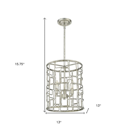 Amoret 3-Light Antique Silver Convertible Pendant HomeRoots
