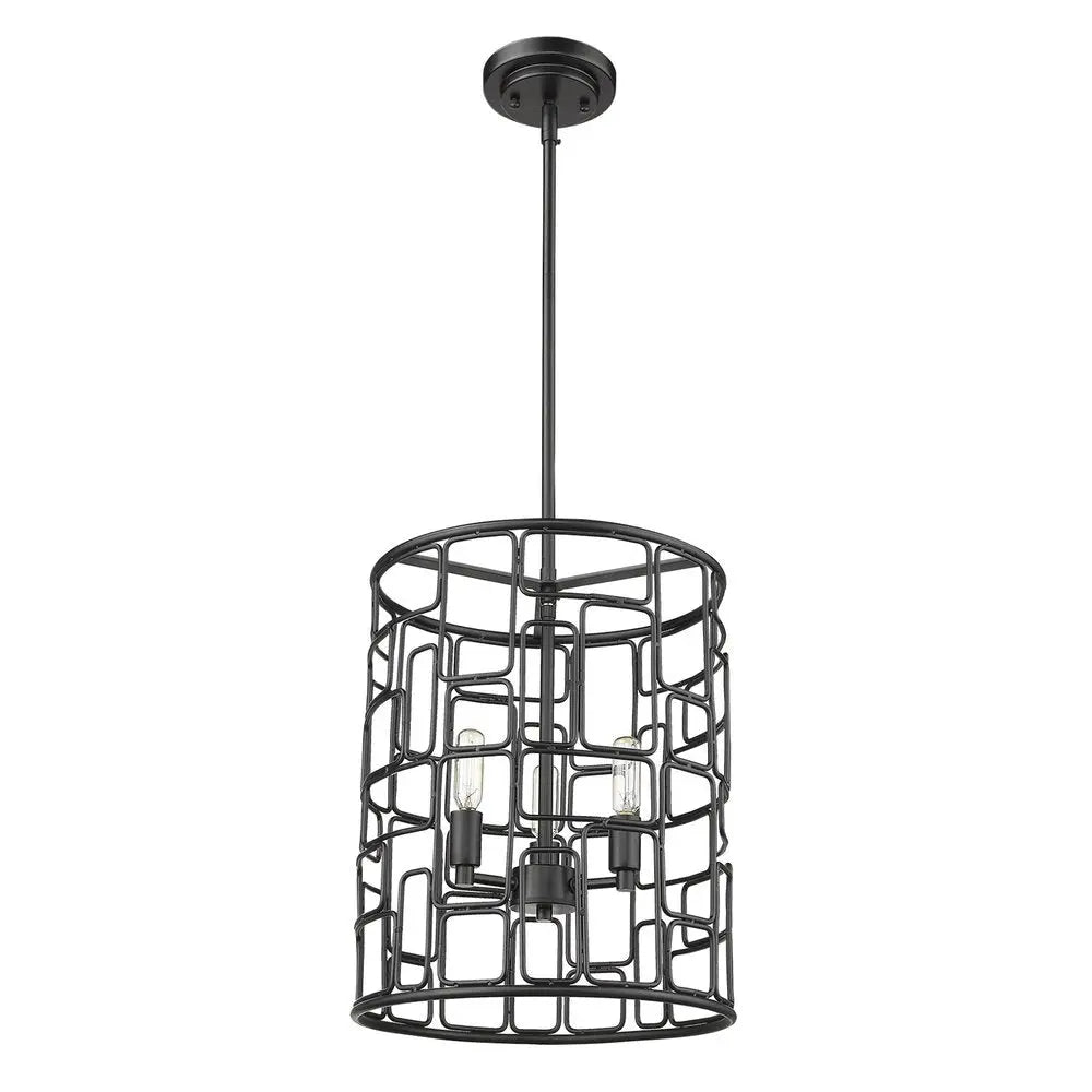 Amoret 3-Light Matte Black Convertible Pendant HomeRoots