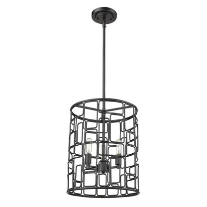 Amoret 3-Light Matte Black Convertible Pendant HomeRoots