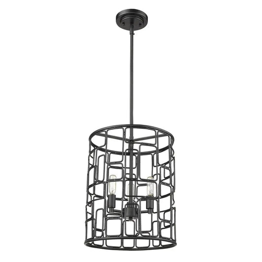 Amoret 3-Light Matte Black Convertible Pendant HomeRoots