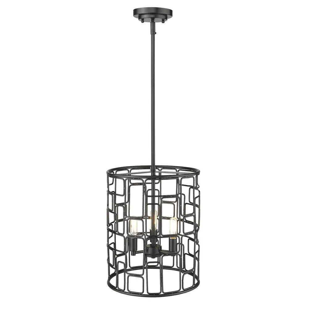 Amoret 3-Light Matte Black Convertible Pendant HomeRoots