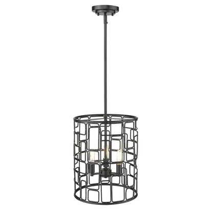 Amoret 3-Light Matte Black Convertible Pendant HomeRoots