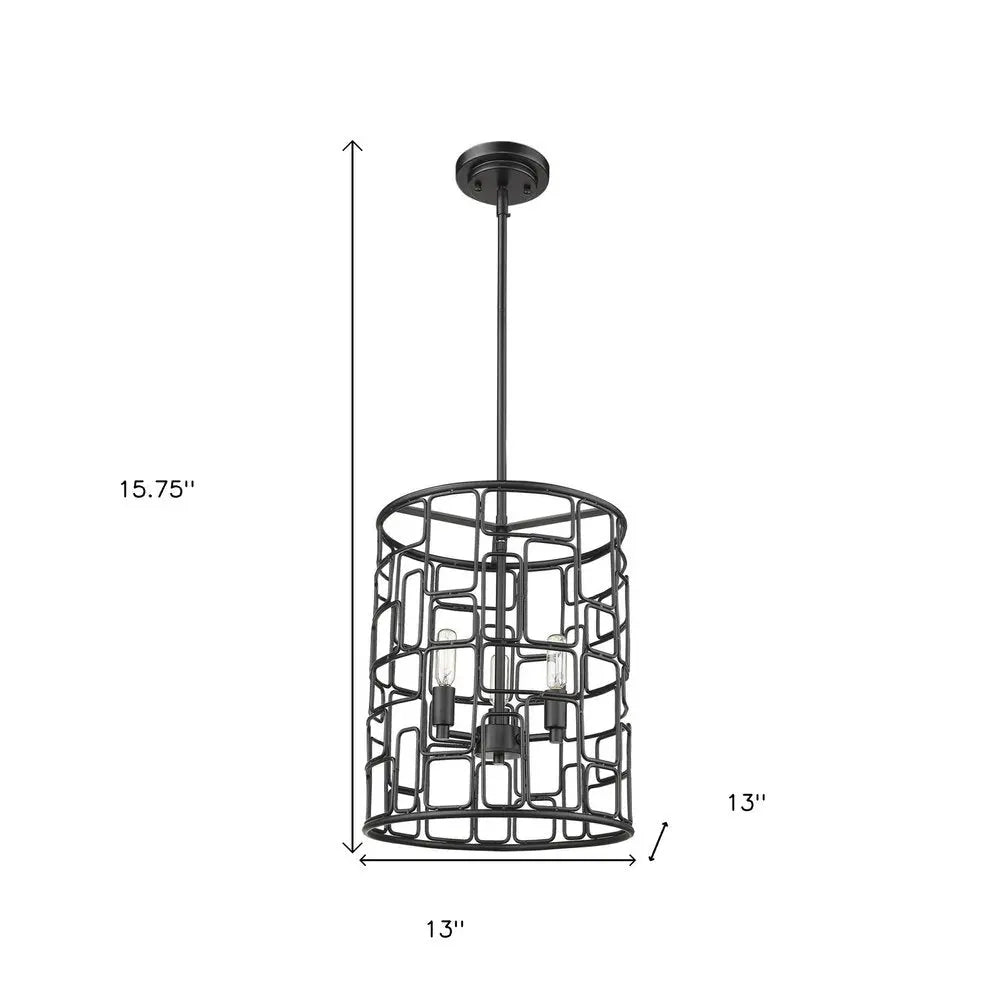 Amoret 3-Light Matte Black Convertible Pendant HomeRoots