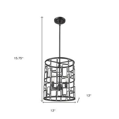 Amoret 3-Light Matte Black Convertible Pendant HomeRoots