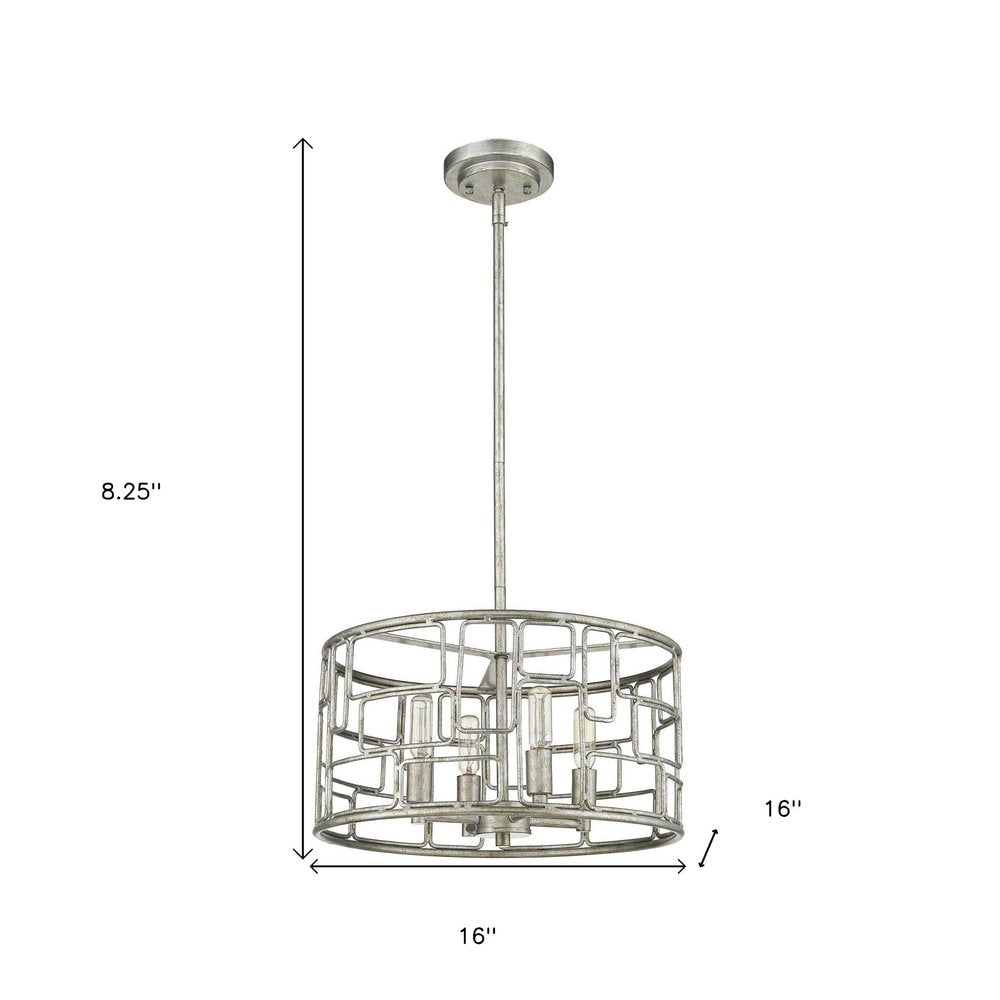 Amoret 4-Light Antique Silver Convertible Pendant HomeRoots