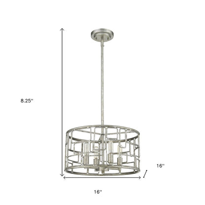 Amoret 4-Light Antique Silver Convertible Pendant HomeRoots