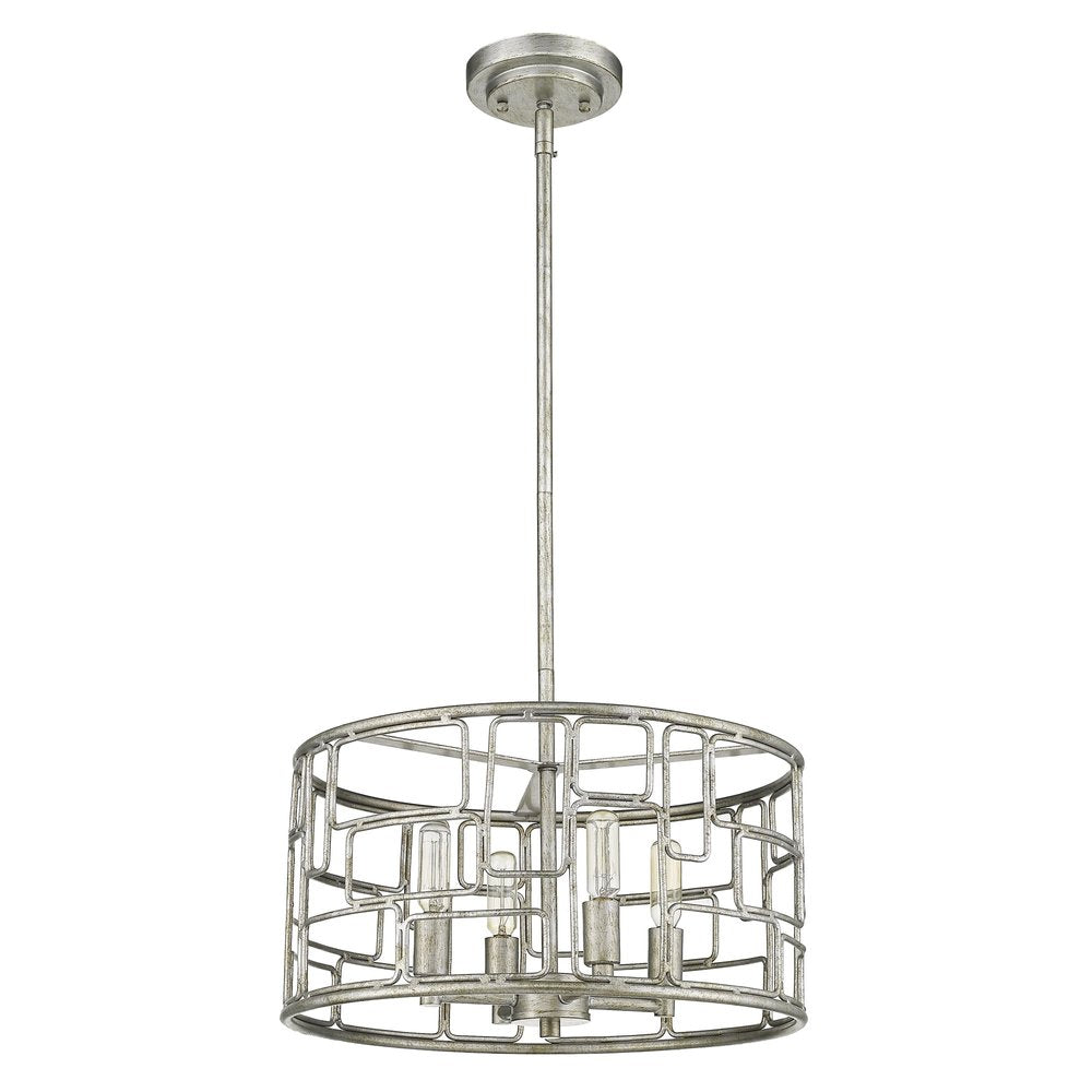 Amoret 4-Light Antique Silver Convertible Pendant HomeRoots