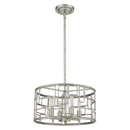 Amoret 4-Light Antique Silver Convertible Pendant HomeRoots