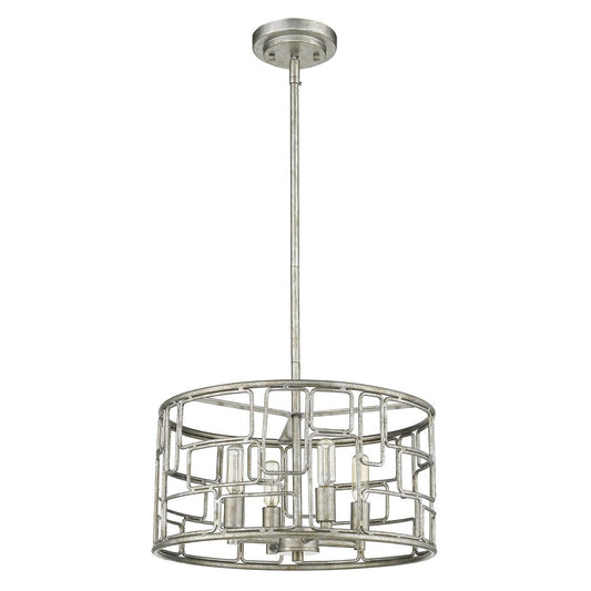 Amoret 4-Light Antique Silver Convertible Pendant HomeRoots